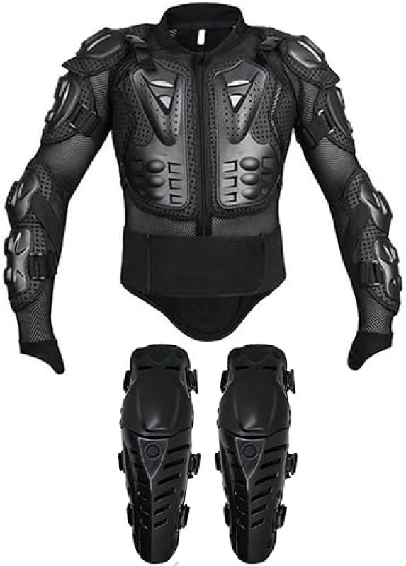 AIKELAI ADULT MOTORCYCLE JACKET WITH KNEE PADS BACK CHEST PROTECTOR FULL BODY MOTOCROSS ARMOR GEAR