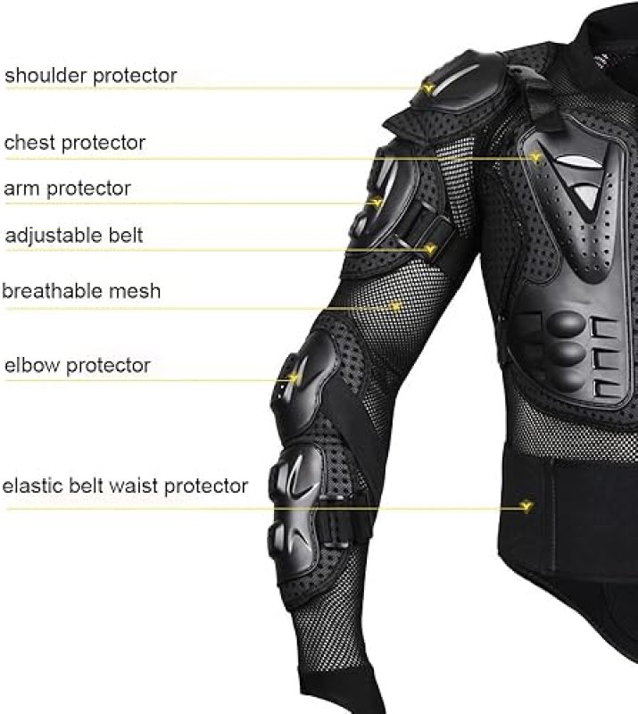 AIKELAI ADULT MOTORCYCLE JACKET WITH KNEE PADS BACK CHEST PROTECTOR FULL BODY MOTOCROSS ARMOR GEAR