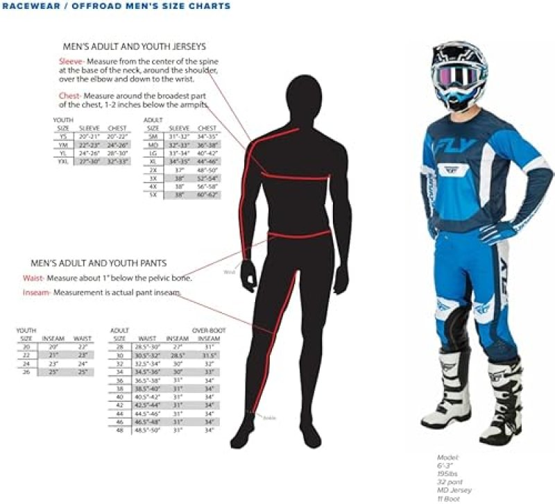 FLY RACING F-16 PROTECTIVE GEAR SET FOR DIRT BIKE, BMX MTB DURABLE, LIGHTWEIGHT GEAR