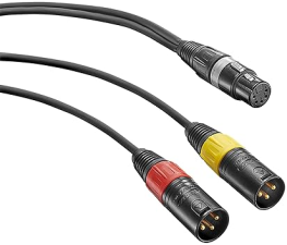 NEUMANN AC 20 Y-ADAPTER CABLE XLR5 FEMALE TO DUAL XLR3 MALE FOR AUDIO CONNECTIONS