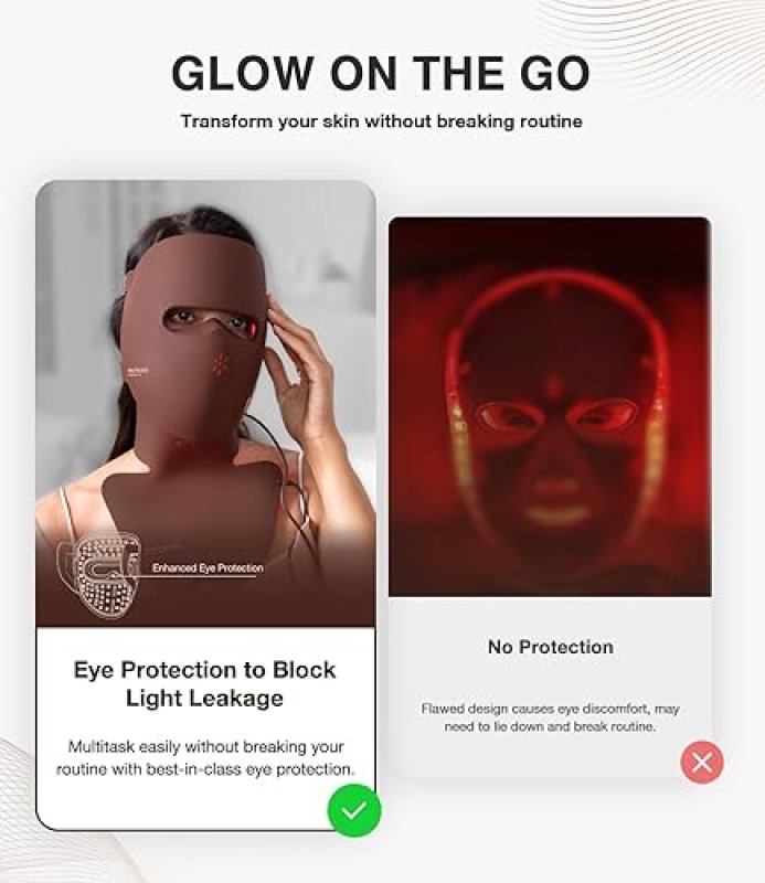 JOVS RED LIGHT THERAPY LED FACE MASK WITH NEAR-INFRARED, RECHARGEABLE ANTI-AGING DEVICE