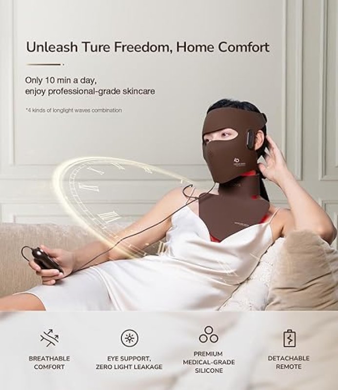 JOVS 4D LASER RED LIGHT THERAPY MASK 850NM, RECHARGEABLE ANTI-AGING LED FACE MASK