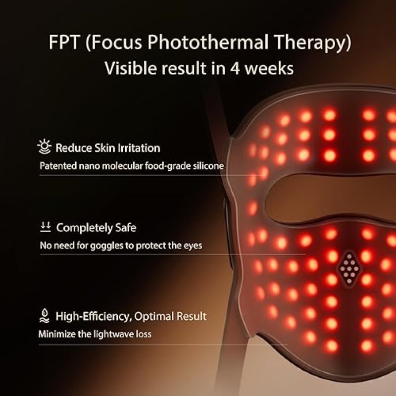 JOVS 4D LASER LED FACE MASK RED LIGHT THERAPY, 4 WAVELENGTHS, ANTI-AGING, FPT TECH