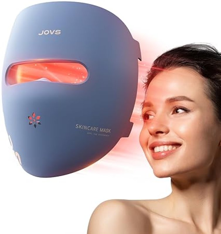 JOVS WIRELESS LED LIGHT THERAPY FACE MASK, 4 MODES PORTABLE SKIN CARE DEVICE, LIGHT BLUE