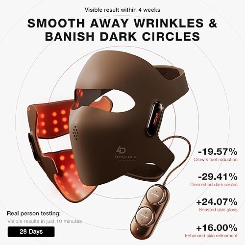 JOVS 4D RED LIGHT THERAPY MASK FOR FACE WITH FPT TECHNOLOGY, 4 WAVE ANTI-AGING LASER MASK
