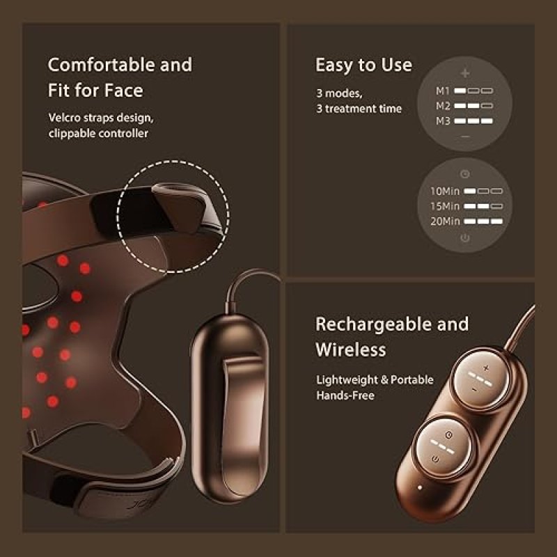 JOVS 4D RED LIGHT THERAPY MASK FOR FACE WITH FPT TECHNOLOGY, 4 WAVE ANTI-AGING LASER MASK