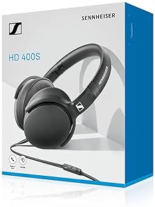 SENNHEISER HD 400S CLOSED-BACK AROUND-EAR HEADPHONES WITH DETACHABLE CABLE ONE-BUTTON REMOTE