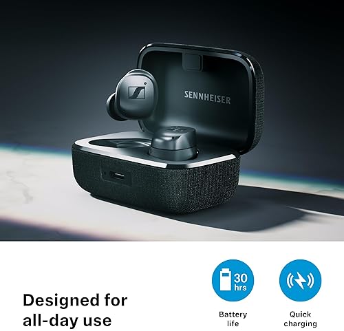 SENNHEISER MOMENTUM TRUE WIRELESS 4 EARBUDS, BLUETOOTH 5.4, ANC, 30-HOUR BATTERY BLACK GRAPHITE