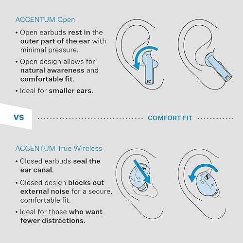 SENNHEISER ACCENTUM OPEN WIRELESS EARBUDS - BLUETOOTH 5.3, DYNAMIC SOUND, CREAM COLOR