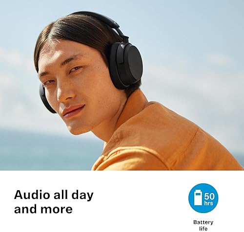 SENNHEISER ACCENTUM WIRELESS BLUETOOTH HEADPHONES, 50H BATTERY, HYBRID ANC, BLACK, COMFORT