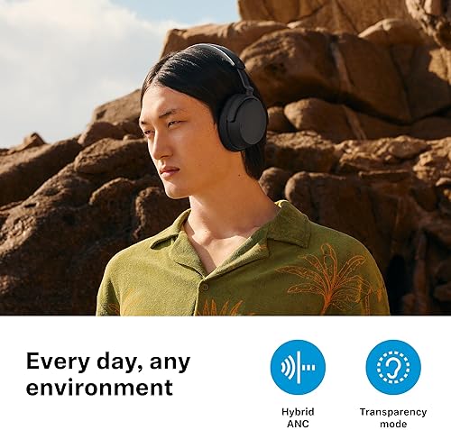 SENNHEISER ACCENTUM WIRELESS BLUETOOTH HEADPHONES, 50H BATTERY, HYBRID ANC, BLACK, COMFORT