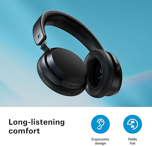 SENNHEISER ACCENTUM WIRELESS BLUETOOTH HEADPHONES, 50H BATTERY, HYBRID ANC, BLACK, COMFORT