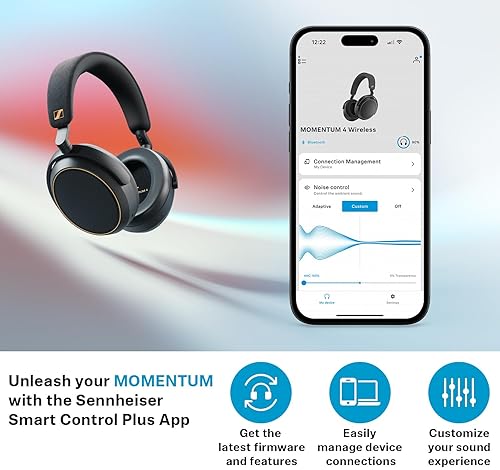SENNHEISER MOMENTUM 4 WIRELESS HEADPHONES BLUETOOTH, ANC, 60H BATTERY, LIGHTWEIGHT FOLDABLE