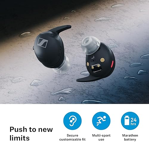 SENNHEISER MOMENTUM SPORT EARBUDS WITH ADAPTIVE ANC, SECURE FIT, 24H BATTERY FITNESS TRACKER