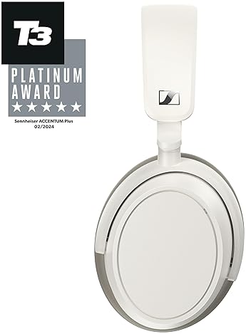 SENNHEISER ACCENTUM PLUS WIRELESS BLUETOOTH HEADPHONES, 50H BATTERY, QUICK-CHARGE, ANC WHITE