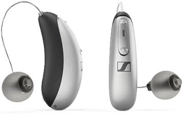SENNHEISER BLUETOOTH OTC HEARING AIDS SELF-FITTING, PROGRAMMABLE, FDA CLEARED, LIGHT GREY