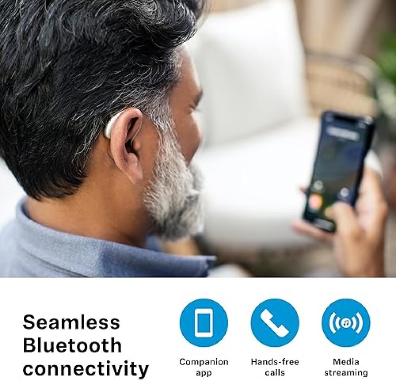 SENNHEISER BLUETOOTH OTC HEARING AIDS SELF-FITTING, PROGRAMMABLE, FDA CLEARED, LIGHT GREY