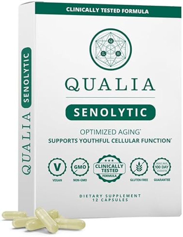 QUALIA SENOLYTIC SUPPLEMENT WITH FISETIN, QUERCETIN PIPERLONGUMIN ANTI-AGING CELL REPAIR, 1 MONTH