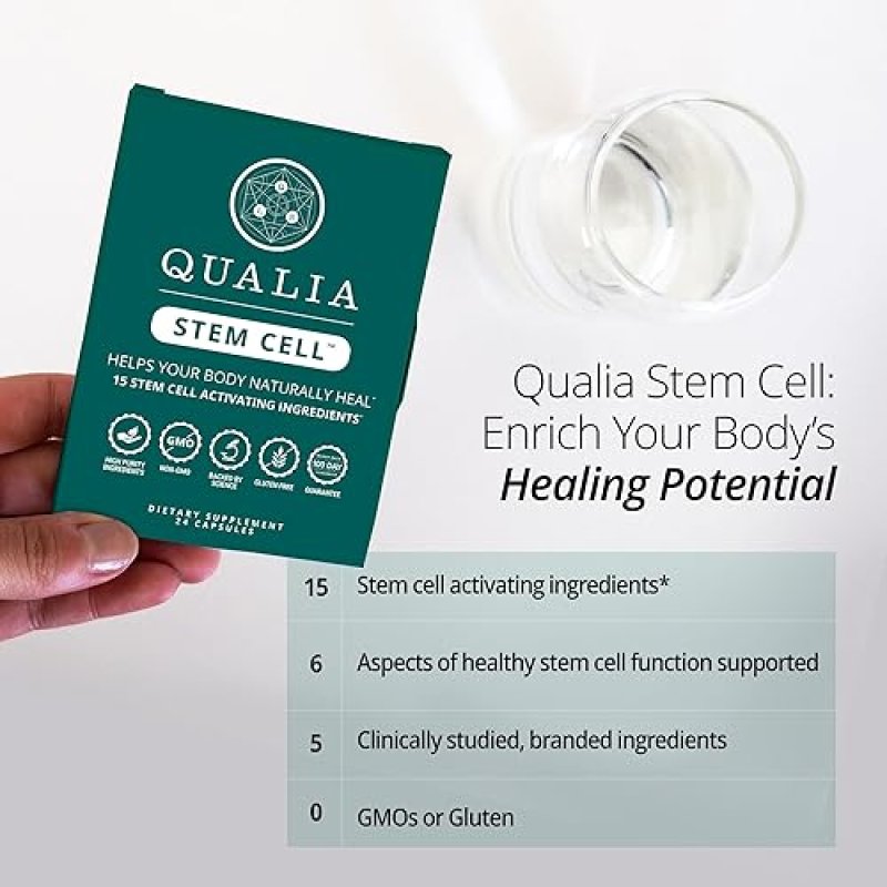 QUALIA STEM CELL SUPPLEMENT WITH ROYAL JELLY, ASTRAGALUS SEA BUCKTHORN 16 INGREDIENTS, 4 DAYS MONTH
