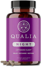 QUALIA NIGHT SLEEP AID BY NEUROHACKER COLLECTIVE NON-HABIT, VEGAN, MELATONIN-FREE, 80CT