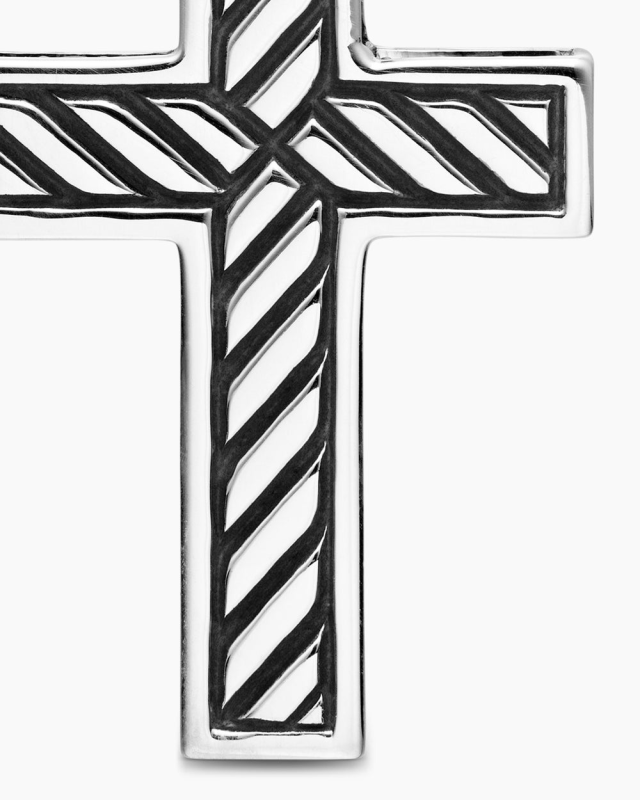 DAVID YURMAN PAVé CROSS PENDANT STERLING SILVER WITH DIAMONDS, 23MM