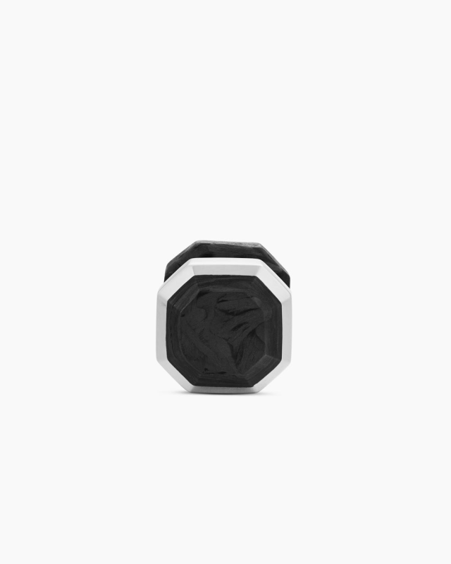 DAVID YURMAN STREAMLINE® TUXEDO STUDS STERLING SILVER WITH FORGED CARBON, 10.8MM