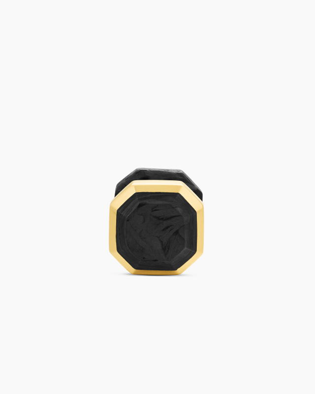DAVID YURMAN STREAMLINE® TUXEDO STUDS 18K YELLOW GOLD WITH FORGED CARBON, 10.8MM