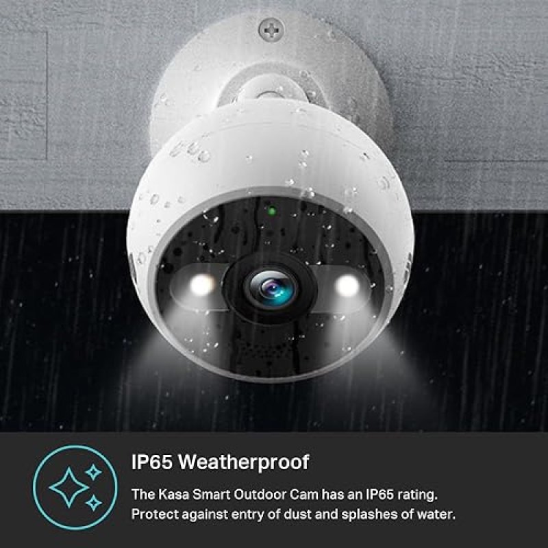 KASA SMART 2K QHD OUTDOOR SECURITY CAMERA WIRED IP65, NIGHT VISION, MOTION DETECT, ALEXA COMPATIBLE