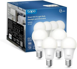 TAPO TP-LINK SMART LED BULBS A60 E27, DIMMABLE DAYLIGHT, ALEXA GOOGLE, 4-PACK, NO HUB