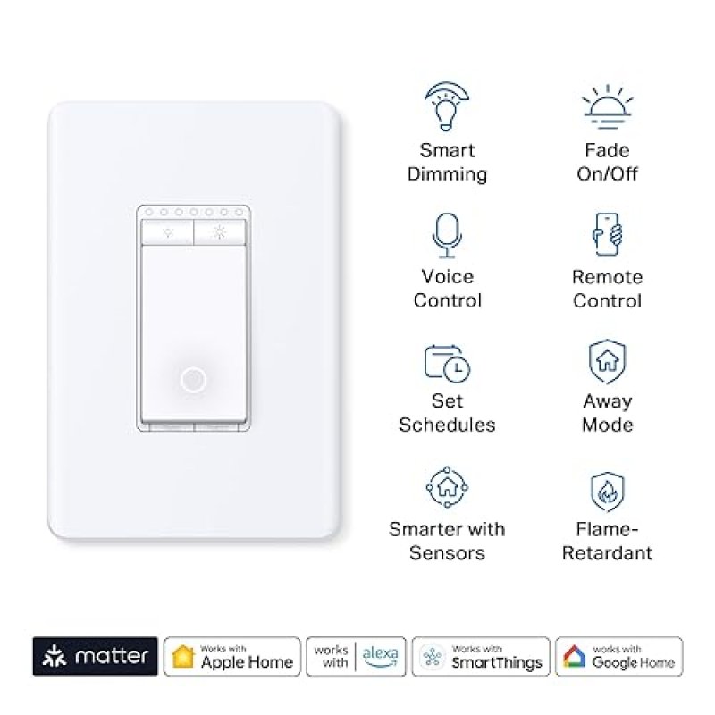 TAPO S505D MATTER SMART DIMMER SWITCH VOICE CONTROL, TIMER, EASY INSTALL, UL CERTIFIED