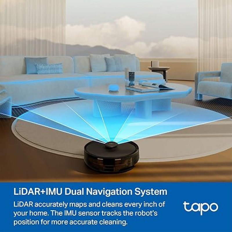 TAPO LIDAR SMART NAVIGATION ROBOT VACUUM AND MOP WITH SELF-EMPTYING DOCK, 5300PA MAX, 97 DUST PICKUP