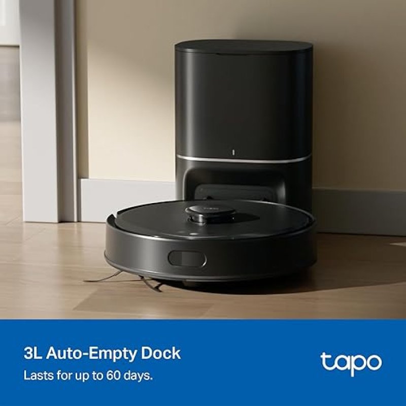 TAPO LIDAR SMART NAVIGATION ROBOT VACUUM AND MOP WITH SELF-EMPTYING DOCK, 5300PA MAX, 97 DUST PICKUP