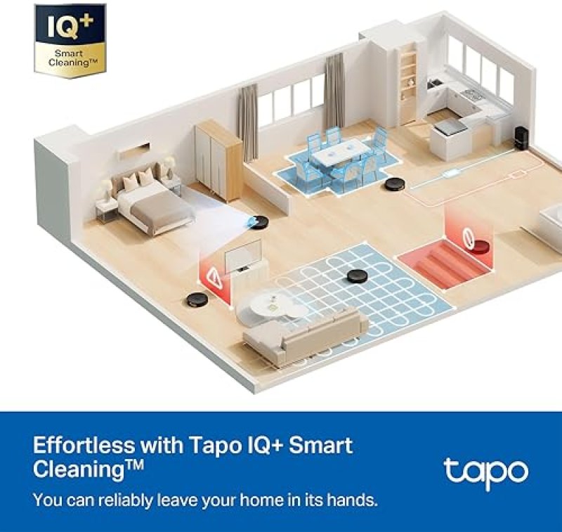TAPO LIDAR SMART NAVIGATION ROBOT VACUUM AND MOP WITH SELF-EMPTYING DOCK, 5300PA MAX, 97 DUST PICKUP