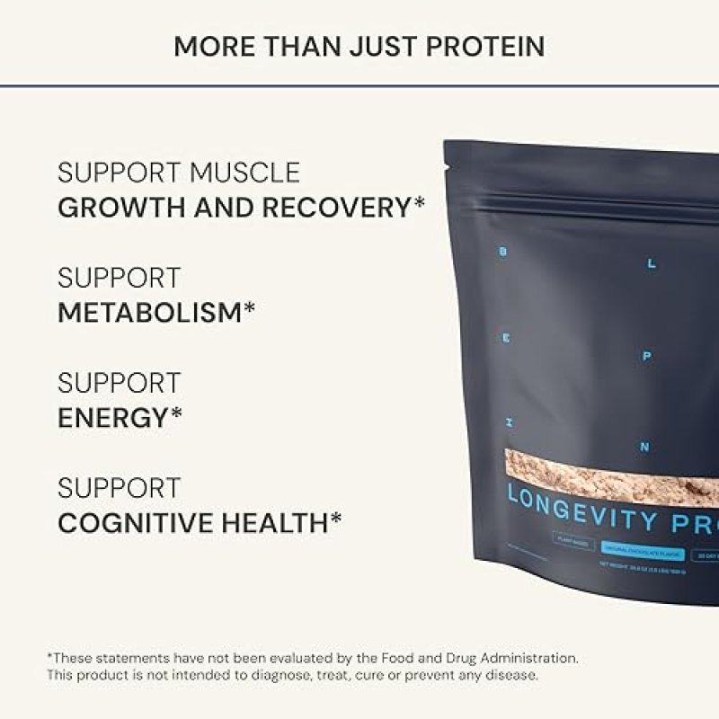 BLUEPRINT BRYAN JOHNSON VEGAN CHOCOLATE PROTEIN POWDER PLANT-BASED, NON-GMO, 26G PROTEIN, 30 SERVING