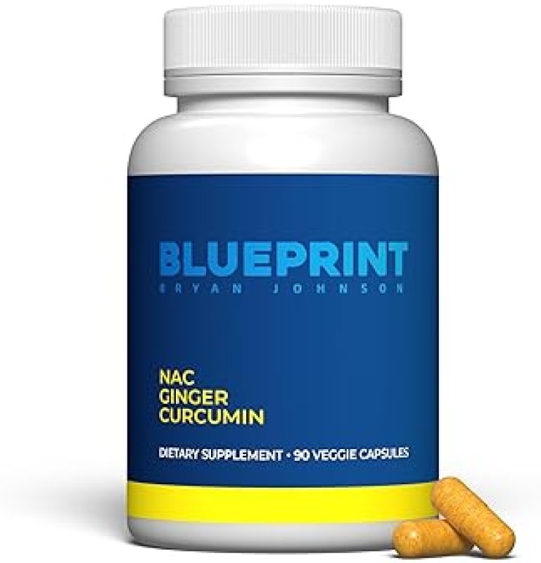 BLUEPRINT BRYAN JOHNSON NAC SUPPLEMENT - STRESS RELIEF, IMMUNITY, RESPIRATORY HEALTH, VEGAN, 30 SERV