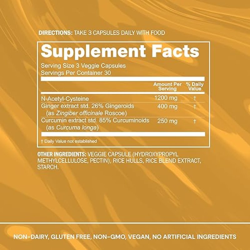 BLUEPRINT BRYAN JOHNSON NAC SUPPLEMENT - STRESS RELIEF, IMMUNITY, RESPIRATORY HEALTH, VEGAN, 30 SERV