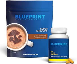 BLUEPRINT BRYAN JOHNSON RECOVERY STACK SUPPLEMENT BUNDLE WITH NAC, GINGER, CURCUMIN ADAPTOGEN MUSHROOMS FOR FOCUS PERFORMANC
