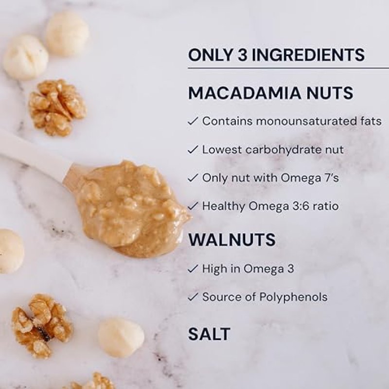 BLUEPRINT BRYAN JOHNSON CHUNKY MACADAMIA WALNUT BUTTER NO PALM OIL, NO SUGAR KETO VEGAN PALEO 8.8OZ