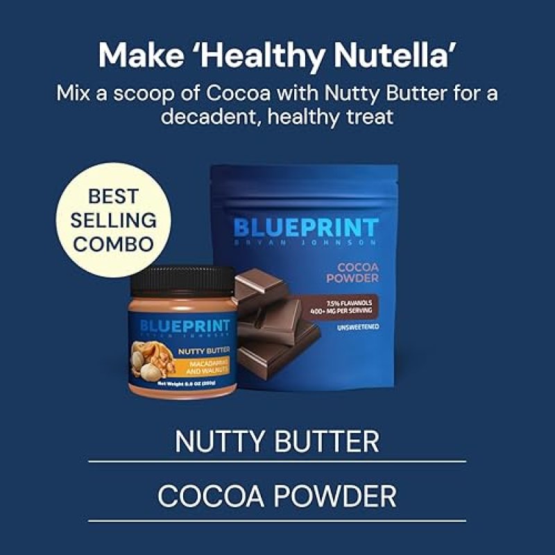 BLUEPRINT BRYAN JOHNSON CHUNKY MACADAMIA WALNUT BUTTER NO PALM OIL, NO SUGAR KETO VEGAN PALEO 8.8OZ