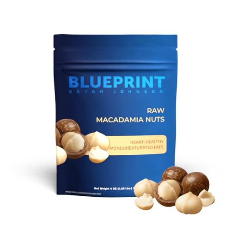 BLUEPRINT BRYAN JOHNSON RAW MACADAMIA NUTS 4OZ KETO, LOW CARB, VEGAN, NON-GMO, NO SUGAR