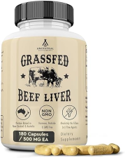 ANCESTRAL SUPPLEMENTS BEEF LIVER CAPSULES 180 COUNT GRASS FED, NON-GMO, IMMUNE SUPPORT