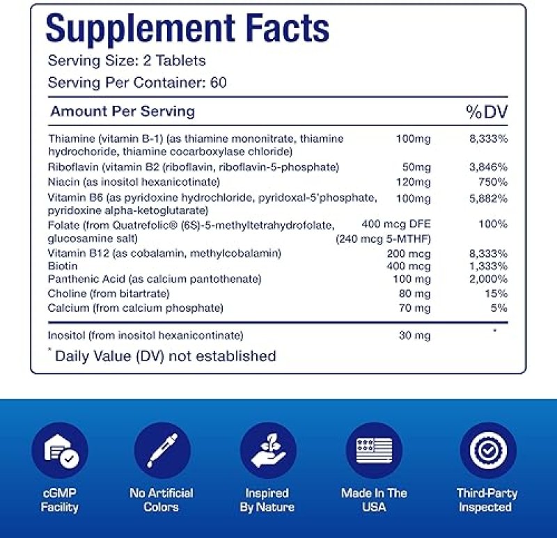 ANABOLIC LABORATORIES SUPER B COMPLEX METHYLATED TIME RELEASED BIOACTIVE B VITAMINS WITH CHOLINE FOR ENERGY NERVES