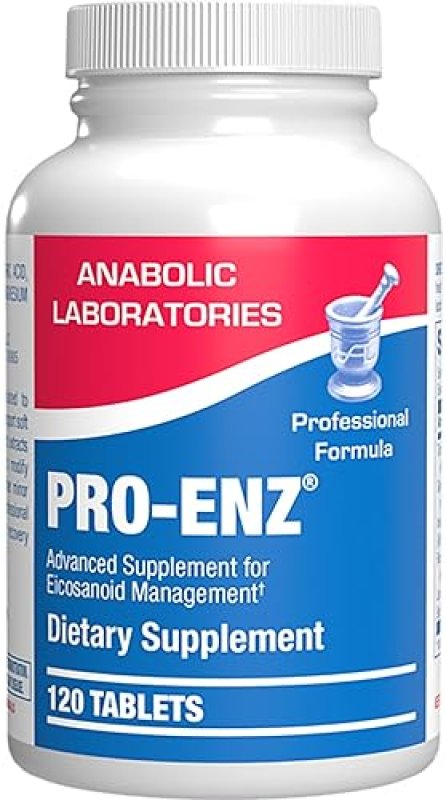 ANABOLIC LABORATORIES PRO ENZ JOINT SUPPORT SUPPLEMENT WITH TURMERIC, BOSWELLIA PROTEOLYTIC ENZYMES 120 SERVINGS