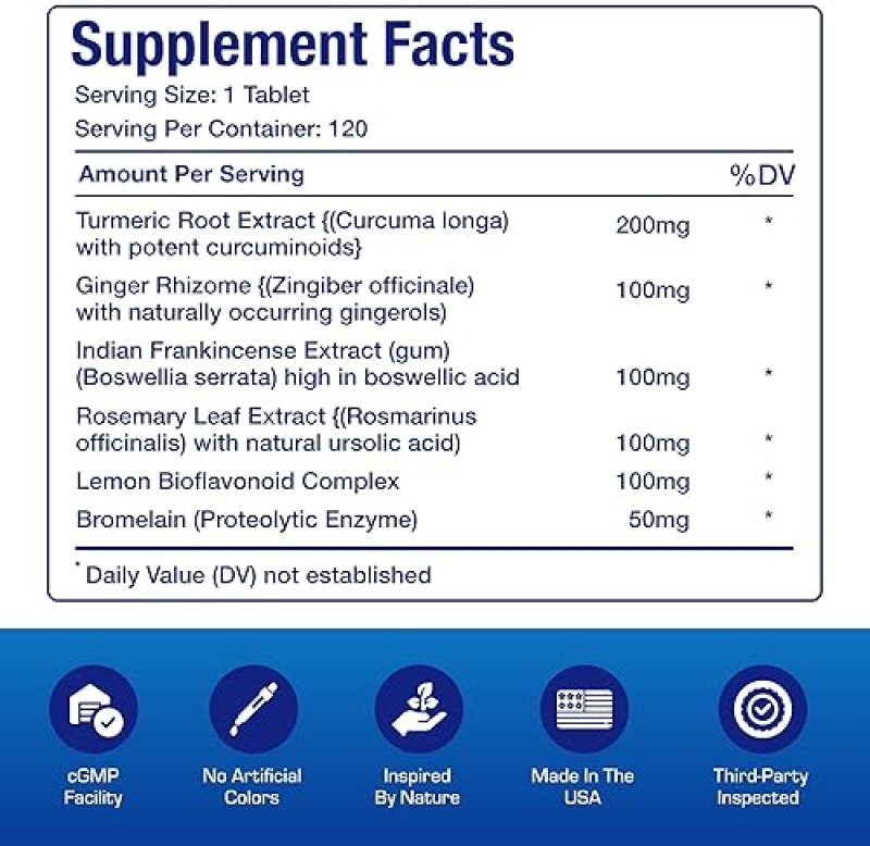ANABOLIC LABORATORIES PRO ENZ JOINT SUPPORT SUPPLEMENT WITH TURMERIC, BOSWELLIA PROTEOLYTIC ENZYMES 120 SERVINGS