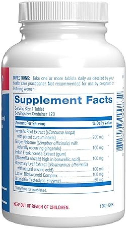 ANABOLIC LABORATORIES PRO ENZ JOINT SUPPORT SUPPLEMENT WITH TURMERIC, BOSWELLIA PROTEOLYTIC ENZYMES 120 SERVINGS