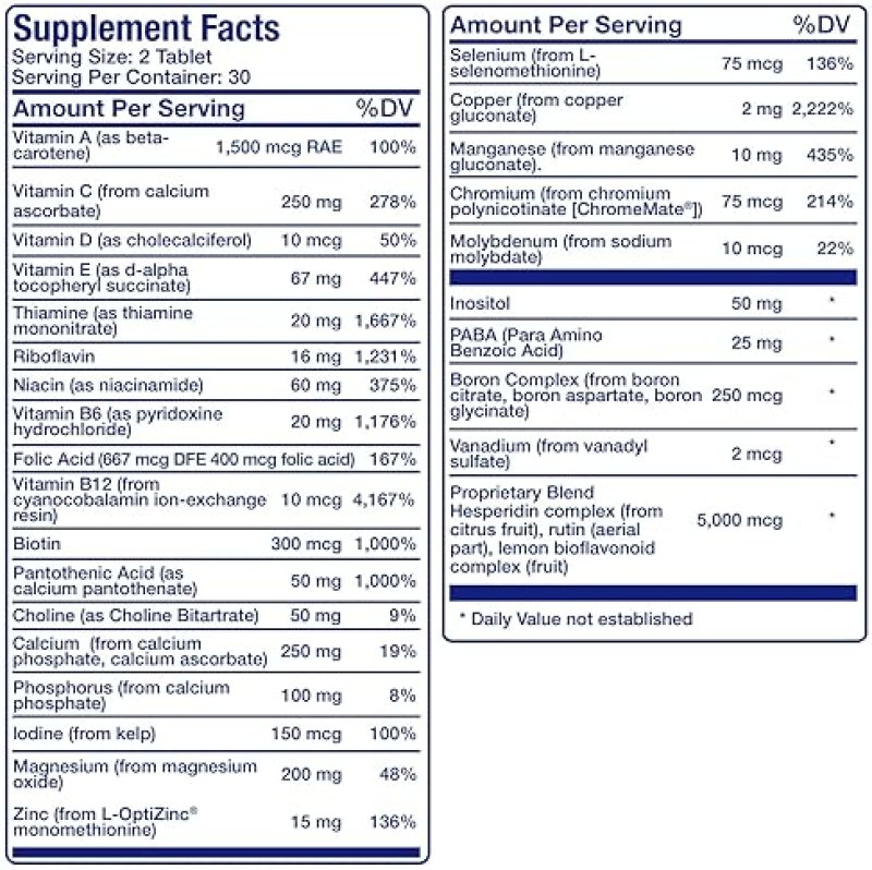 ANABOLIC LABORATORIES 30-IN-1 ADULT MULTIVITAMIN 50 WITHOUT IRON ANTIOXIDANTS, VITAMINS A C D E B, ZINC, MAGNESIUM