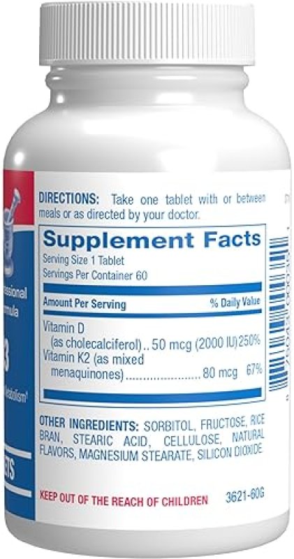 ANABOLIC LABORATORIES CHEWABLE VITAMIN D3 K2 2000IU CINNAMON BONE, TEETH, MOOD IMMUNITY SUPPORT 60 DAYS