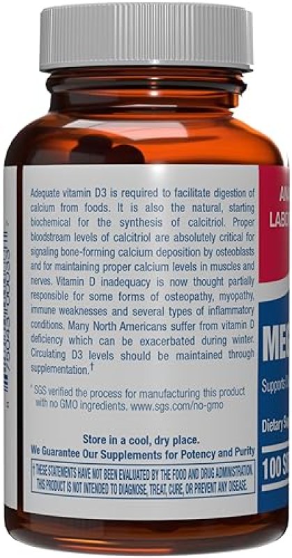 ANABOLIC LABORATORIES VITAMIN D3 1000IU HIGH ABSORPTION SUPPLEMENT FOR BONE, IMMUNE MOOD SUPPORT 100 SERVINGS