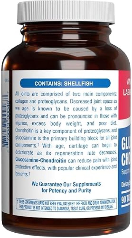 ANABOLIC LABORATORIES ADVANCED GLUCOSAMINE CHONDROITIN SUPPLEMENT FOR JOINT, BONE TENDON HEALTH 90 DAY SUPPLY