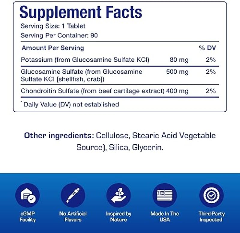 ANABOLIC LABORATORIES ADVANCED GLUCOSAMINE CHONDROITIN SUPPLEMENT FOR JOINT, BONE TENDON HEALTH 90 DAY SUPPLY